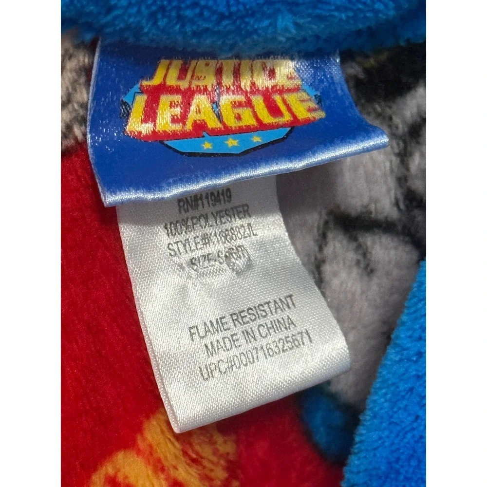 Justice League Boys Red Fleece Robe Batman Superman Flash Size S 6/7 K166882JL